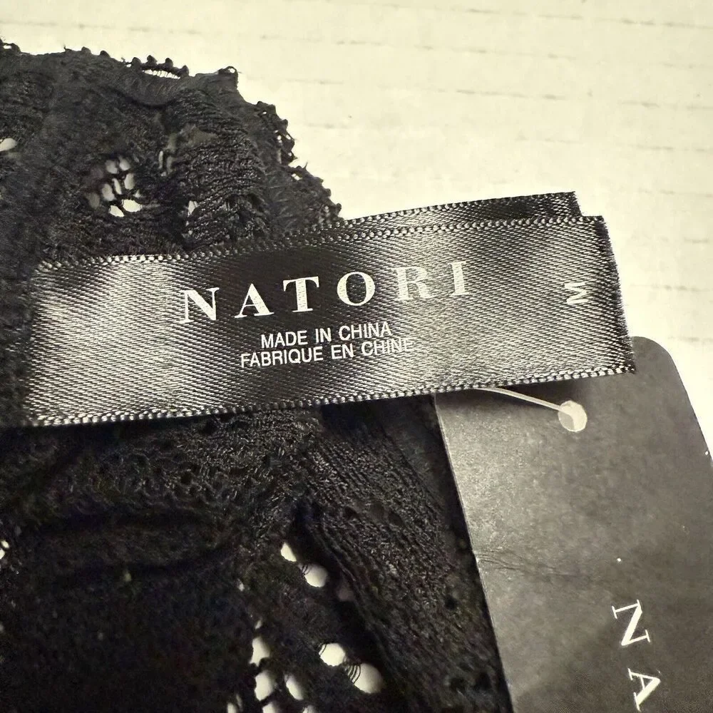 Natori Feathers Hipster Briefs Black Underwear Panties 756023 Women's Size M - Picture 5 of 7